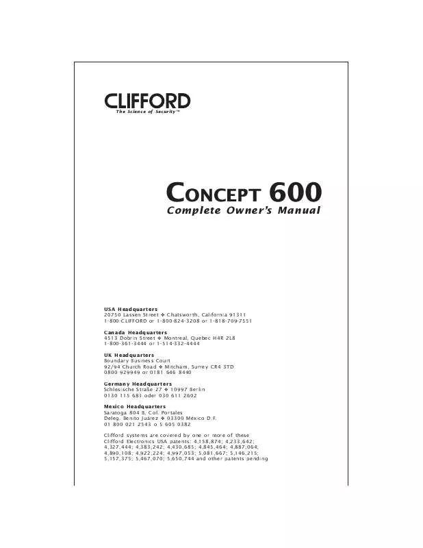 Mode d'emploi CLIFFORD 600