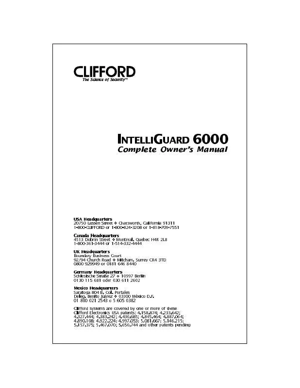Mode d'emploi CLIFFORD 6000