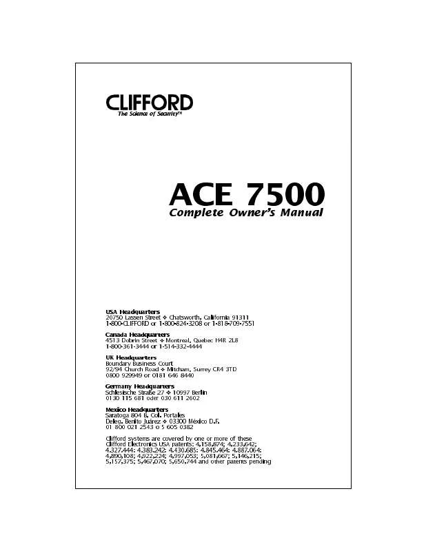 Mode d'emploi CLIFFORD 7500