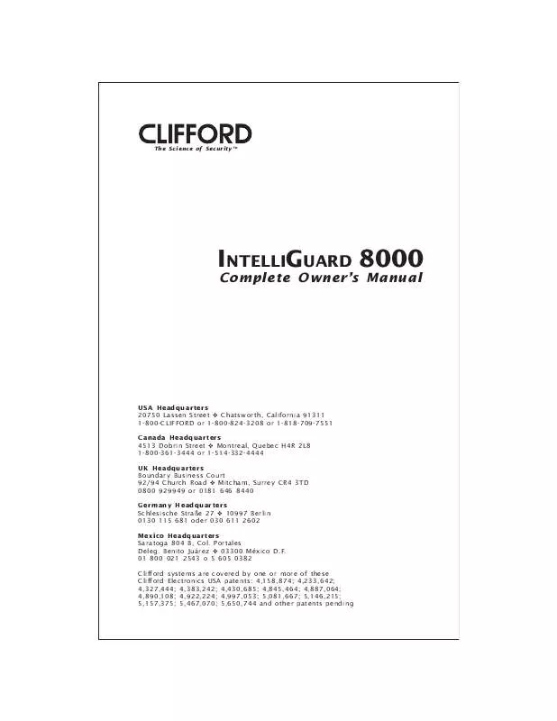 Mode d'emploi CLIFFORD 8000