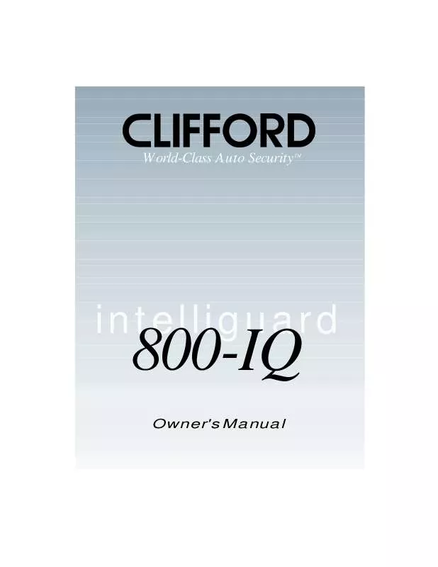Mode d'emploi CLIFFORD 800IQ