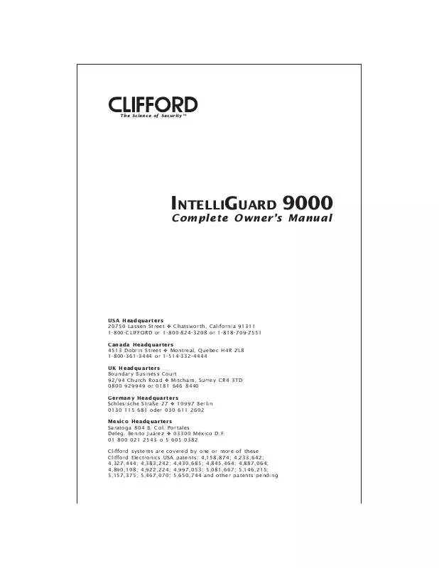 Mode d'emploi CLIFFORD 9000