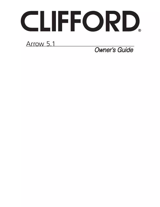 Mode d'emploi CLIFFORD ARROW 5.1