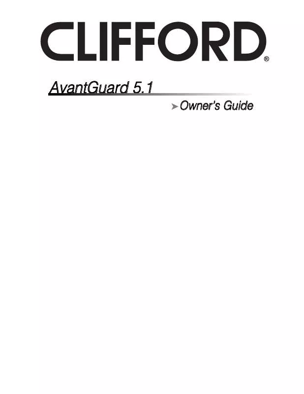 Mode d'emploi CLIFFORD AVANTGUARD 5.1