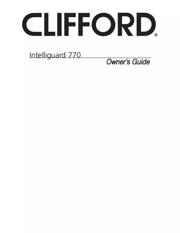 Mode d'emploi CLIFFORD INTELLIGUARD 770