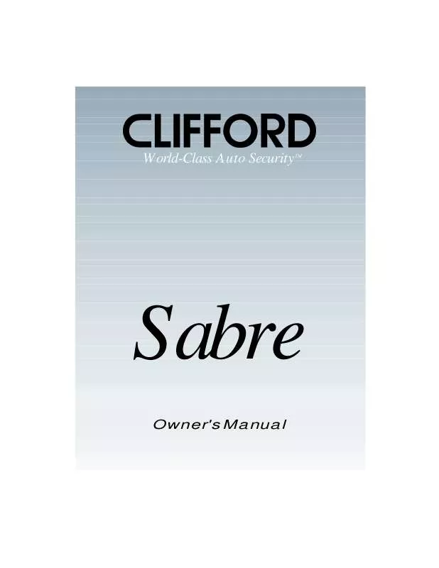 Mode d'emploi CLIFFORD SABRE