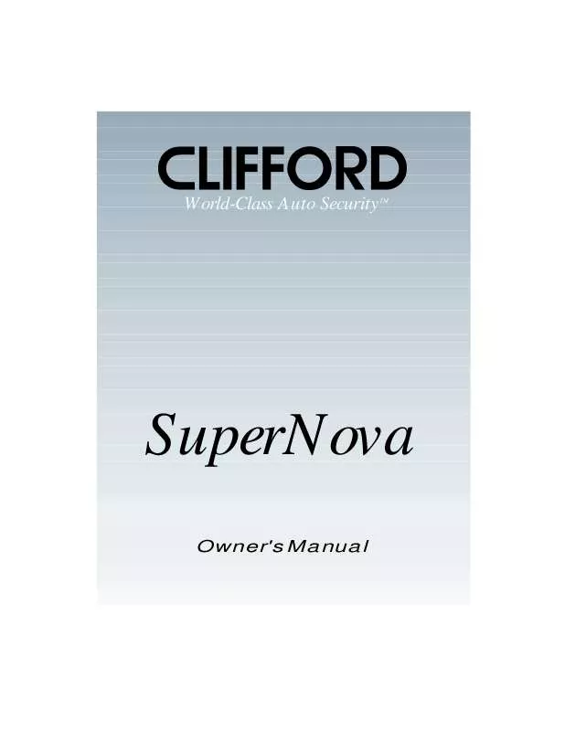Mode d'emploi CLIFFORD SUPERNOVA