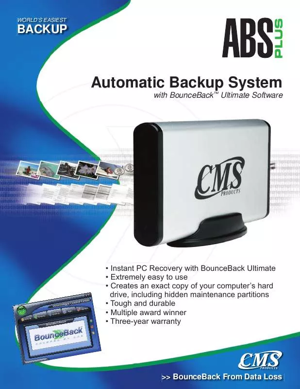 Mode d'emploi CMS PRODUCTS AUTOMATIC BACKUP SYSTEM