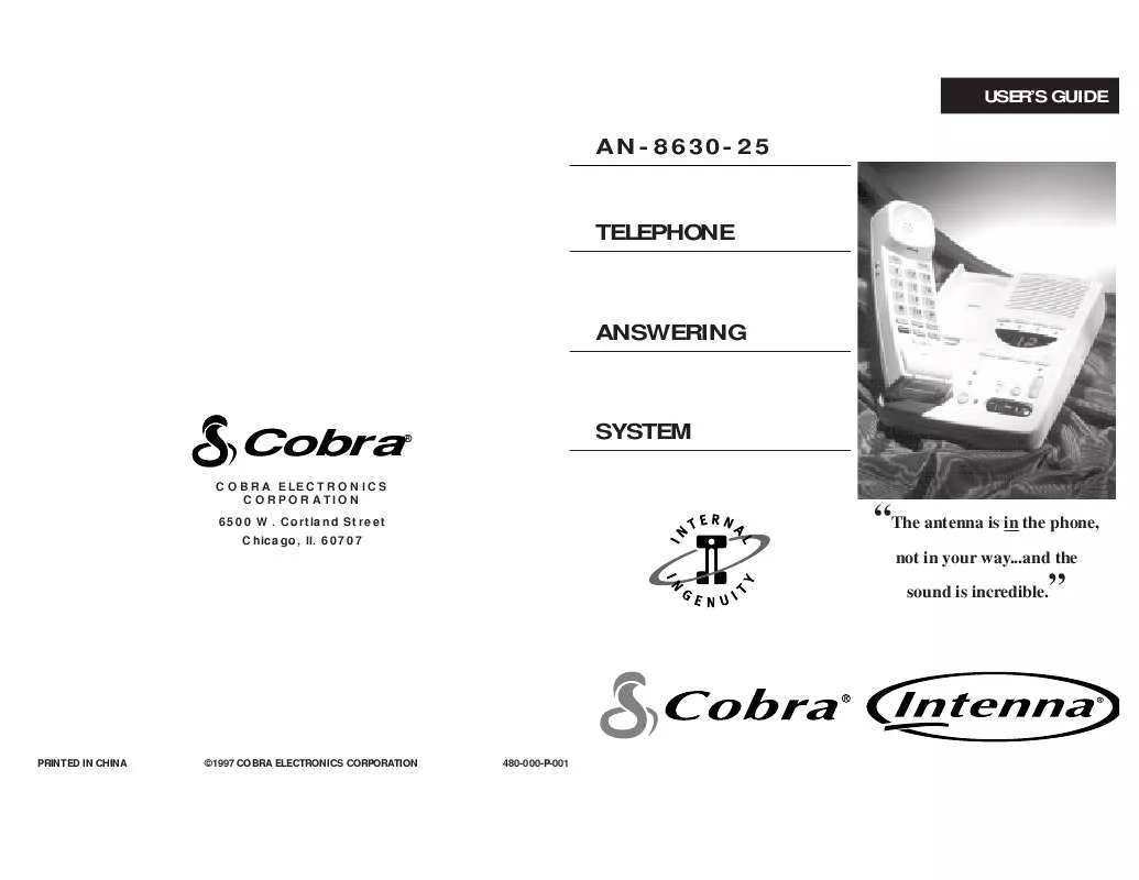 Mode d'emploi COBRA 863025