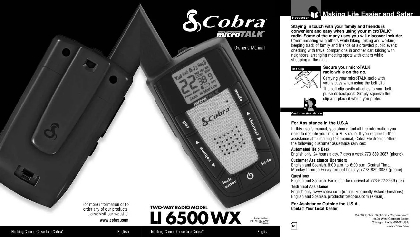 Mode d'emploi COBRA LI 6500 WX