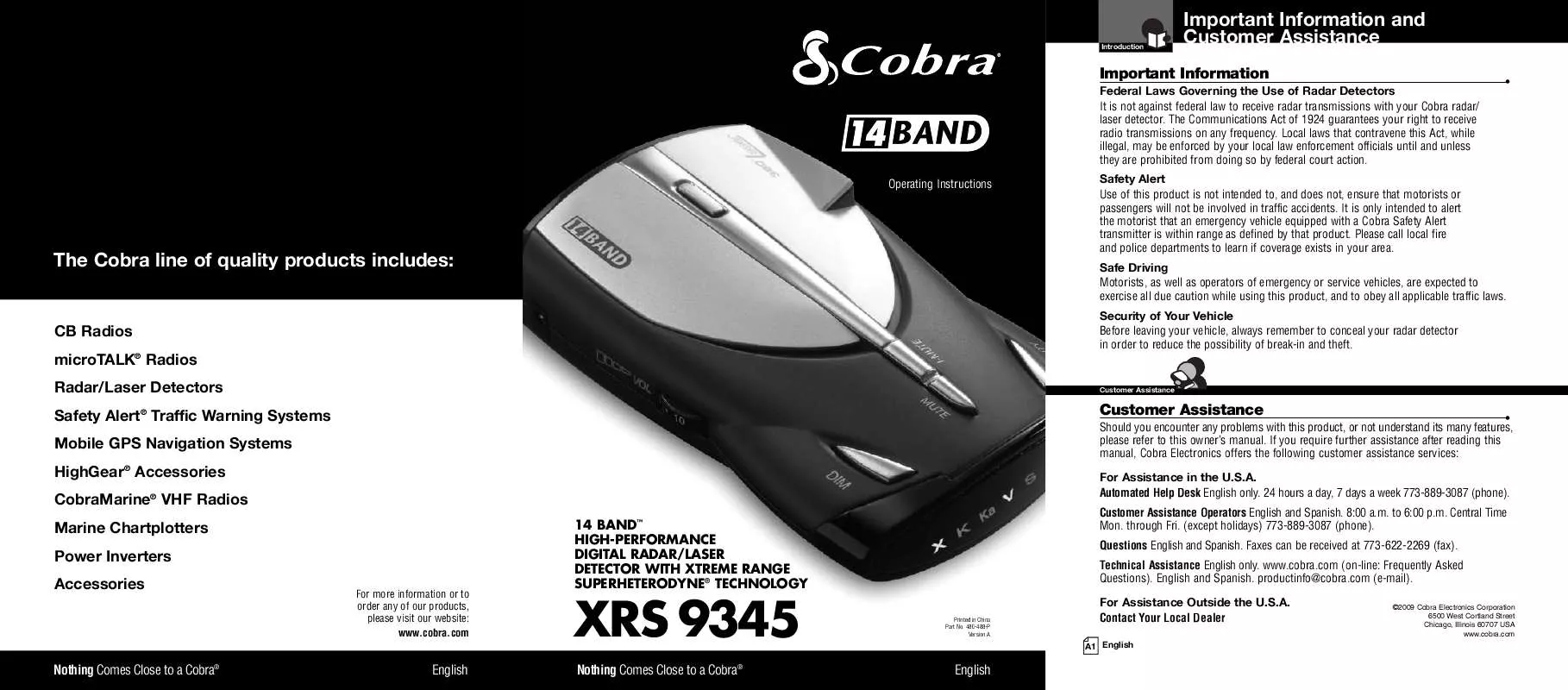 Mode d'emploi COBRA XRS 9345