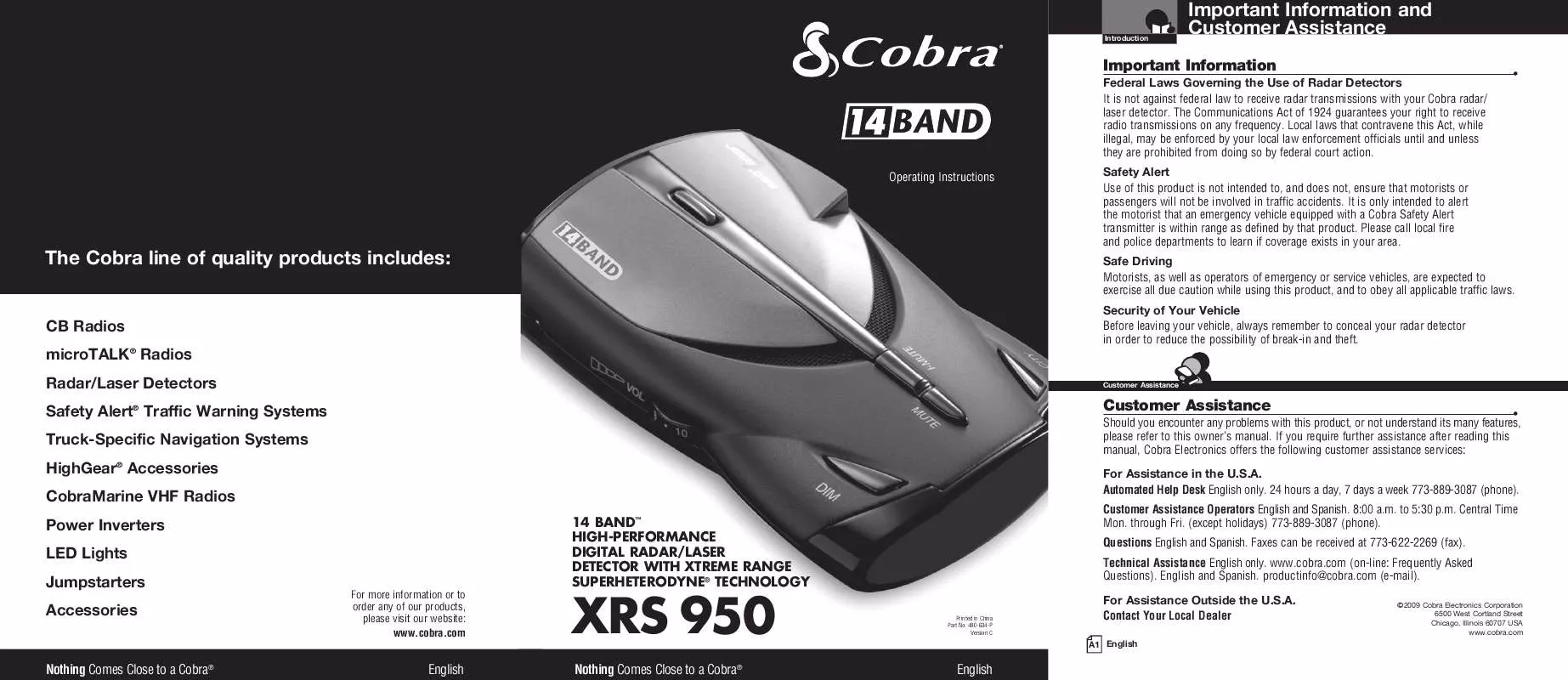 Mode d'emploi COBRA XRS 950