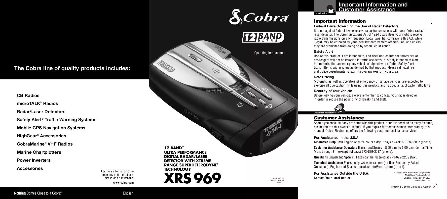Mode d'emploi COBRA XRS 969