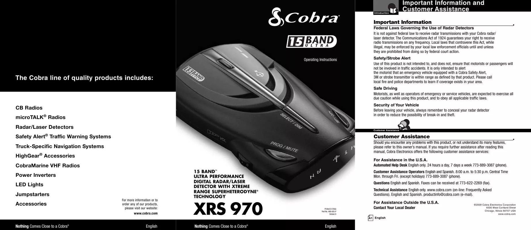 Mode d'emploi COBRA XRS 970