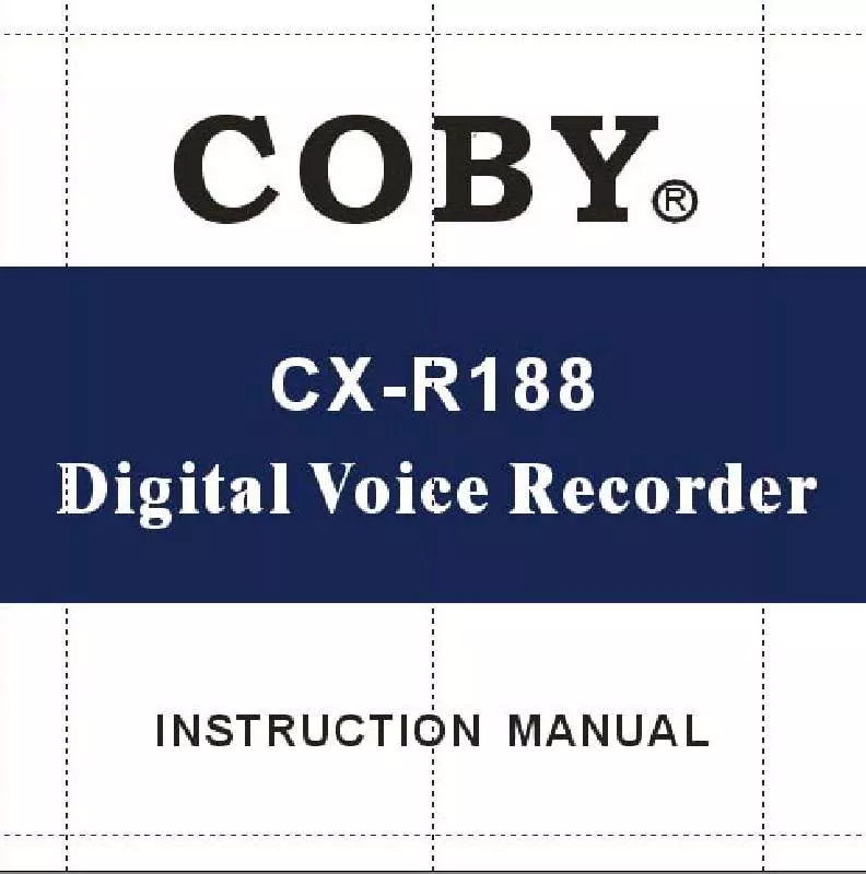 Mode d'emploi COBY CX-R188