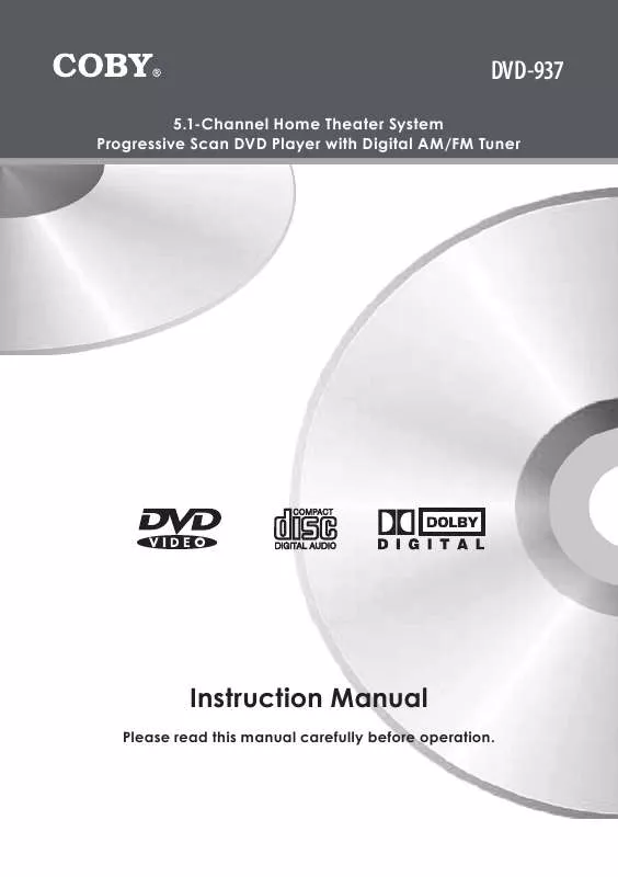 Mode d'emploi COBY DVD-937