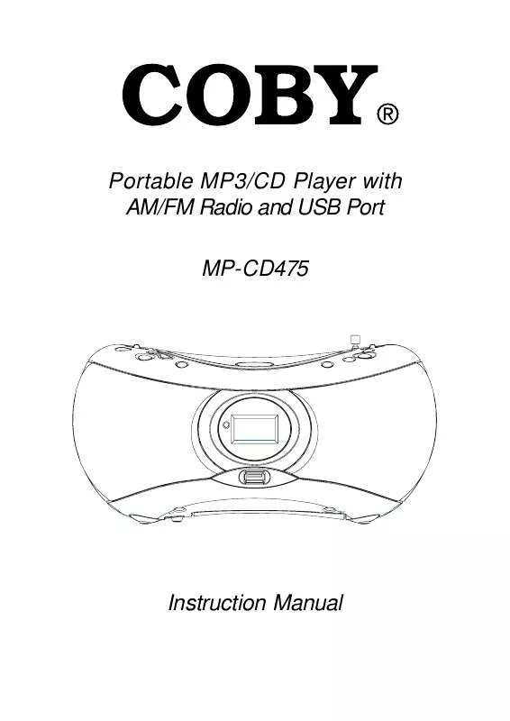Mode d'emploi COBY MP-CD475