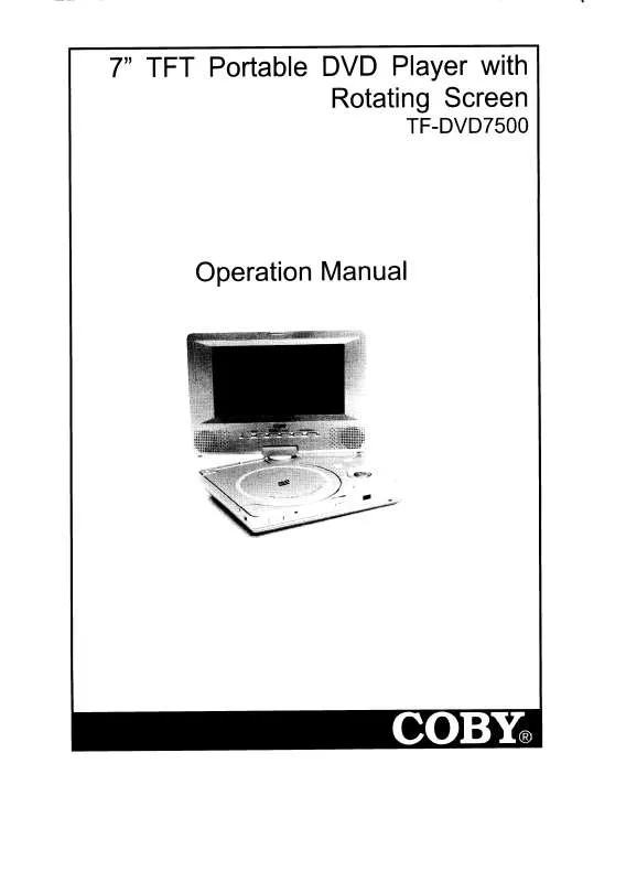 Mode d'emploi COBY TF-DVD7500