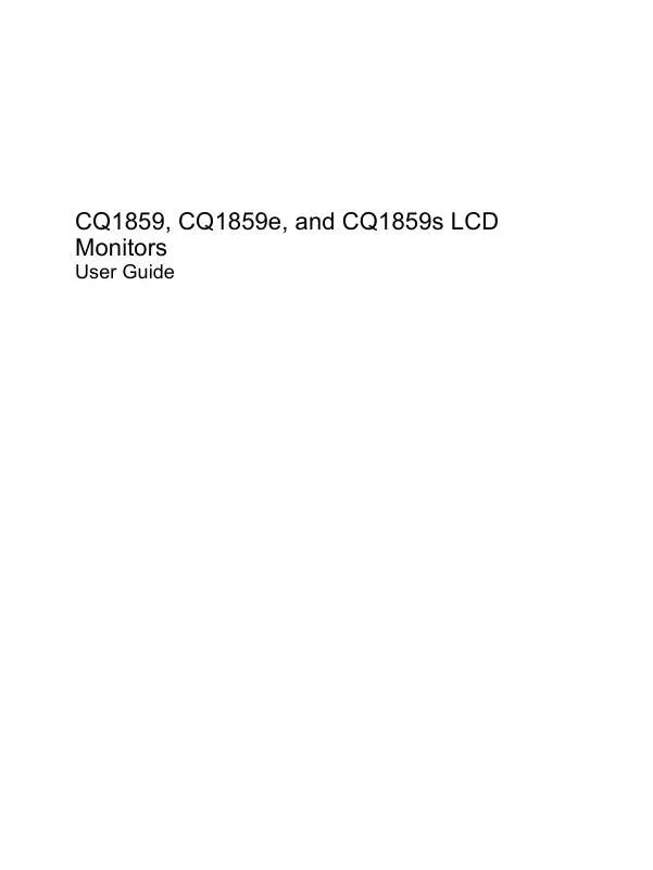 Mode d'emploi COMPAQ CQ1859S LCD