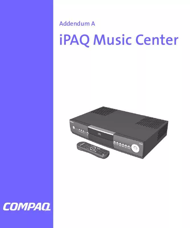 Mode d'emploi COMPAQ IPAQ MUSIC CENTER