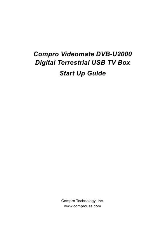 Mode d'emploi COMPRO DVB-U2000