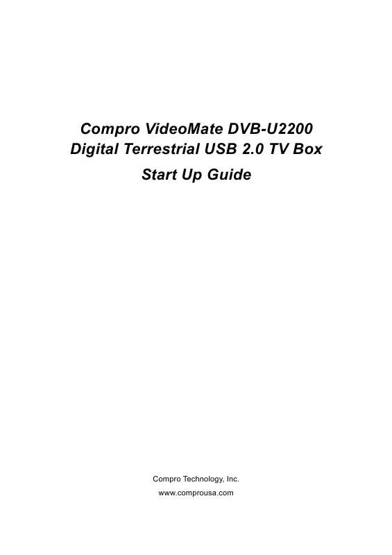 Mode d'emploi COMPRO DVB-U2200