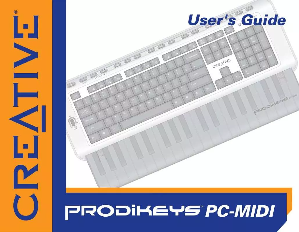 Mode d'emploi CREATIVE PRODIKEYS PC-MIDI