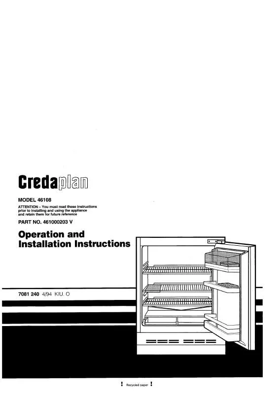 Mode d'emploi CREDA HB46108