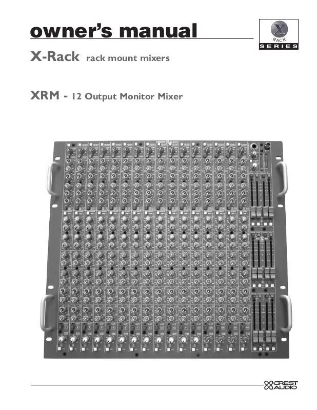 Mode d'emploi CREST AUDIO X-RACK XRM