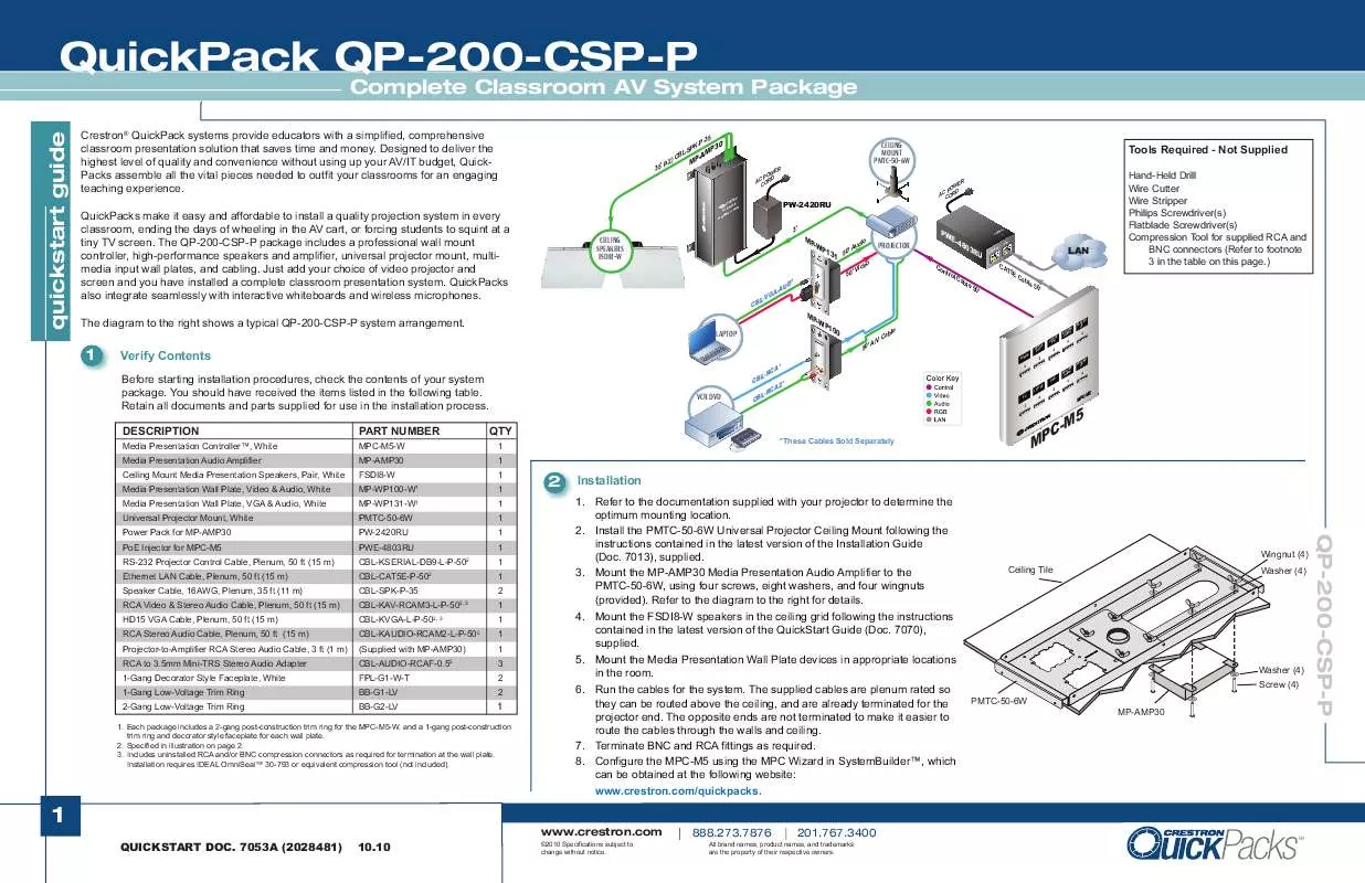 Mode d'emploi CRESTON QP-200-CSP-P