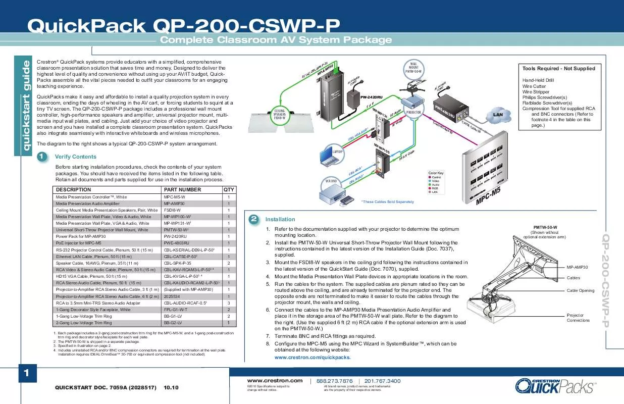 Mode d'emploi CRESTON QP-200-CSWP-P