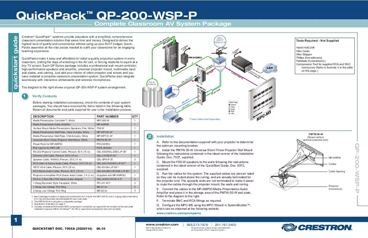 Mode d'emploi CRESTON QP-200-WSP-P