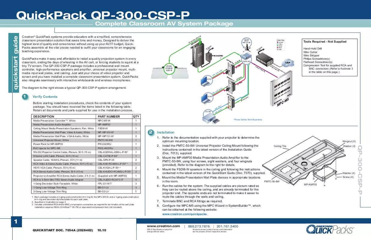 Mode d'emploi CRESTON QP-300-CSP-P