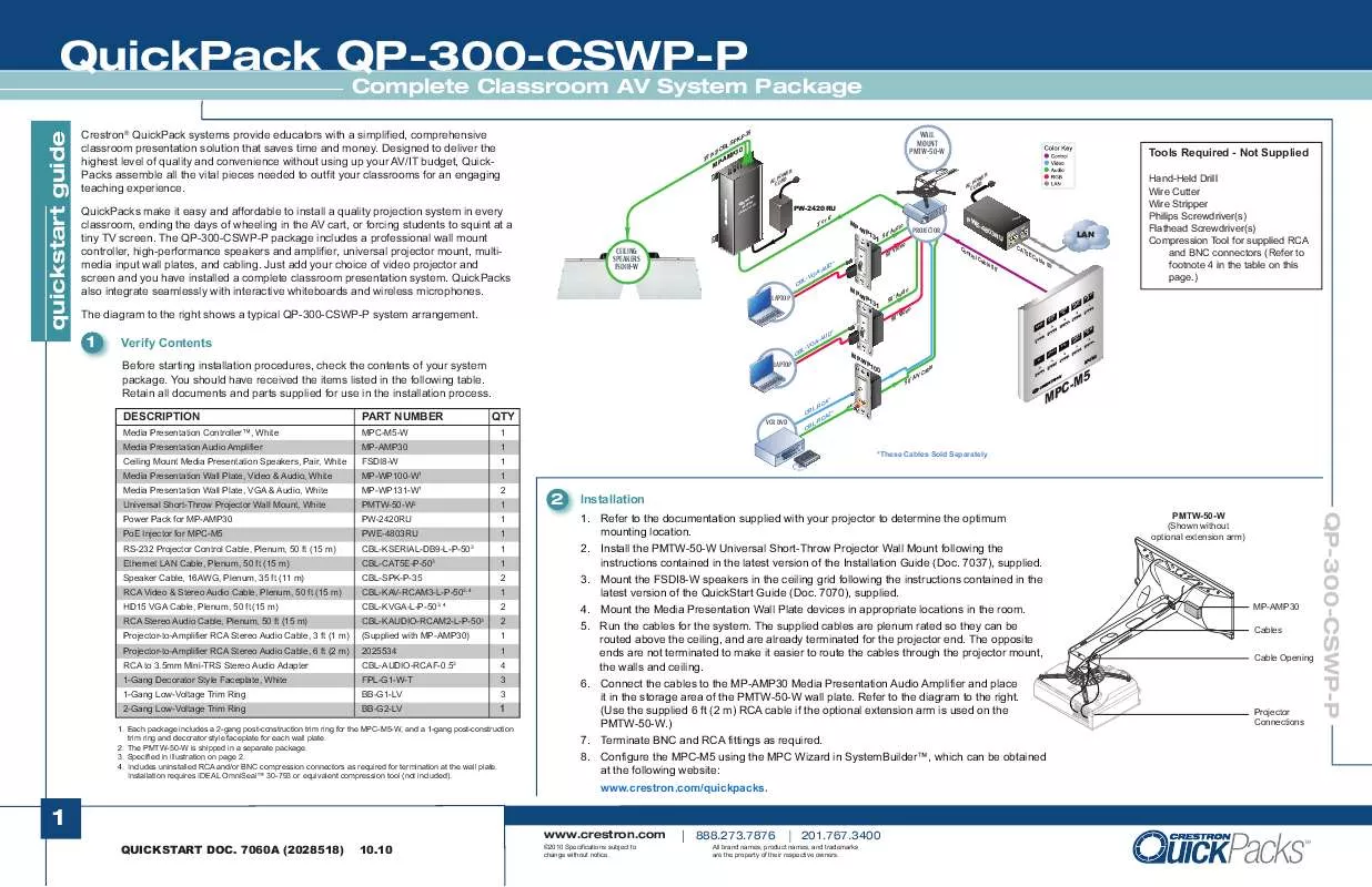 Mode d'emploi CRESTON QP-300-CSWP-P