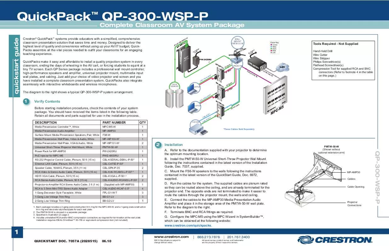 Mode d'emploi CRESTON QP-300-WSP-P