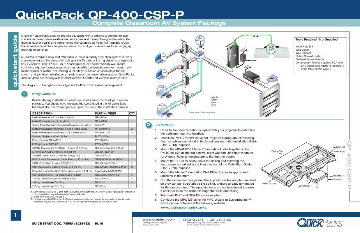 Mode d'emploi CRESTON QP-400-CSP-P