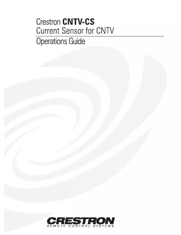 Mode d'emploi CRESTRON CNTV-CS