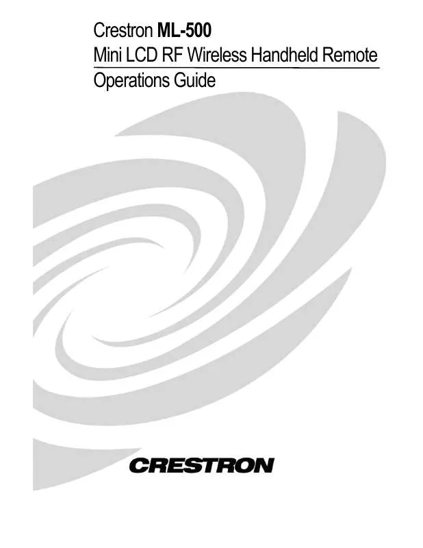 Mode d'emploi CRESTRON ML-500