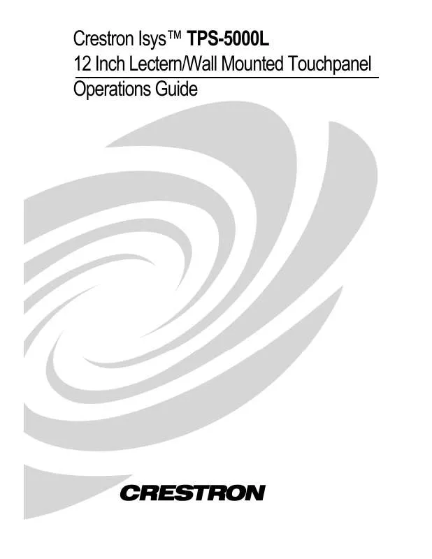 Mode d'emploi CRESTRON TPS-5000L