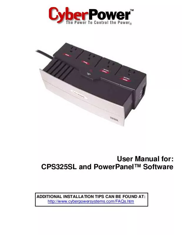 Mode d'emploi CYBERPOWER CPS325SL