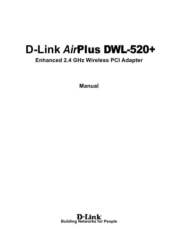 Mode d'emploi D-LINK AIRPLUS DWL-520+