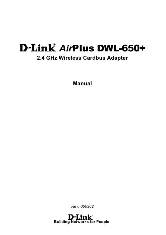 Mode d'emploi D-LINK AIRPLUS DWL-650+