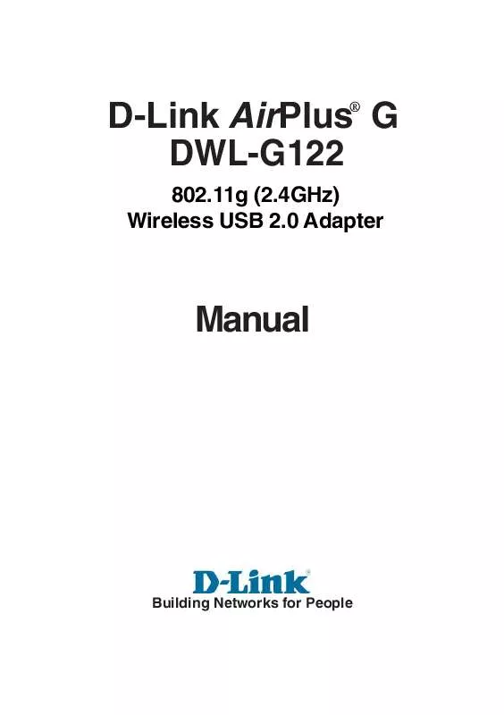 Mode d'emploi D-LINK AIRPLUS G DWL-G122