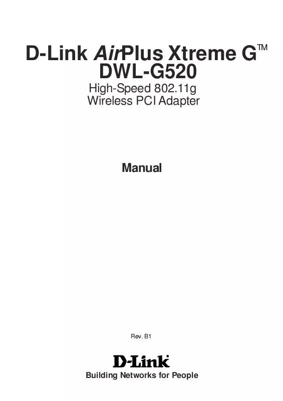 Mode d'emploi D-LINK AIRPLUS XTREME G DWL-G520