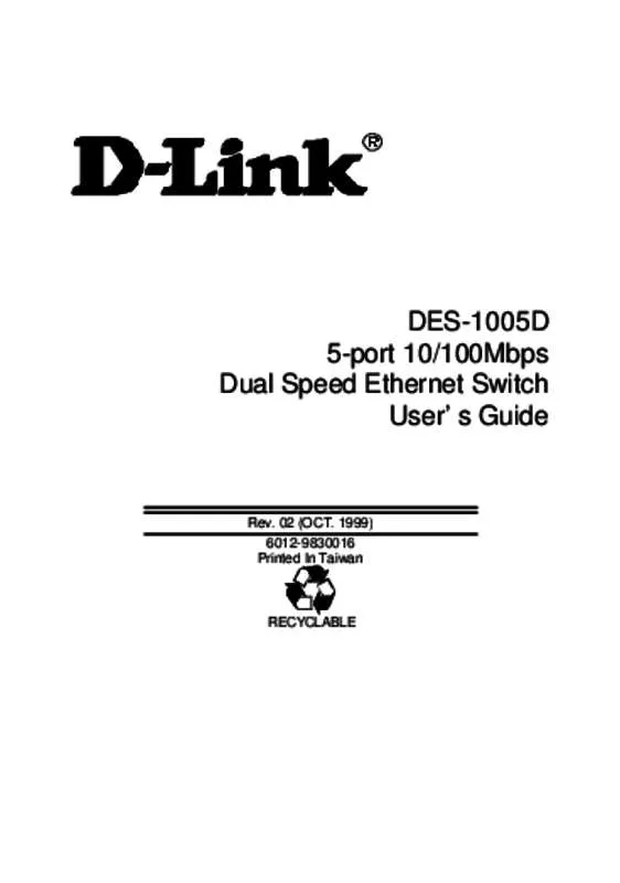 Mode d'emploi D-LINK DES-1005D