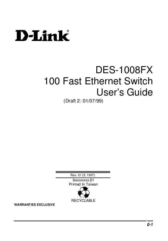 Mode d'emploi D-LINK DES-1008FX