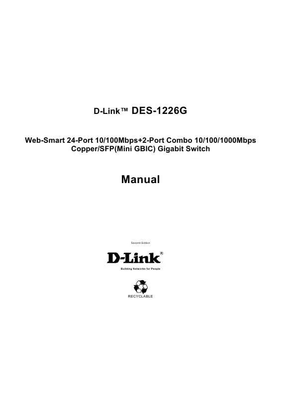 Mode d'emploi D-LINK DES-1226G