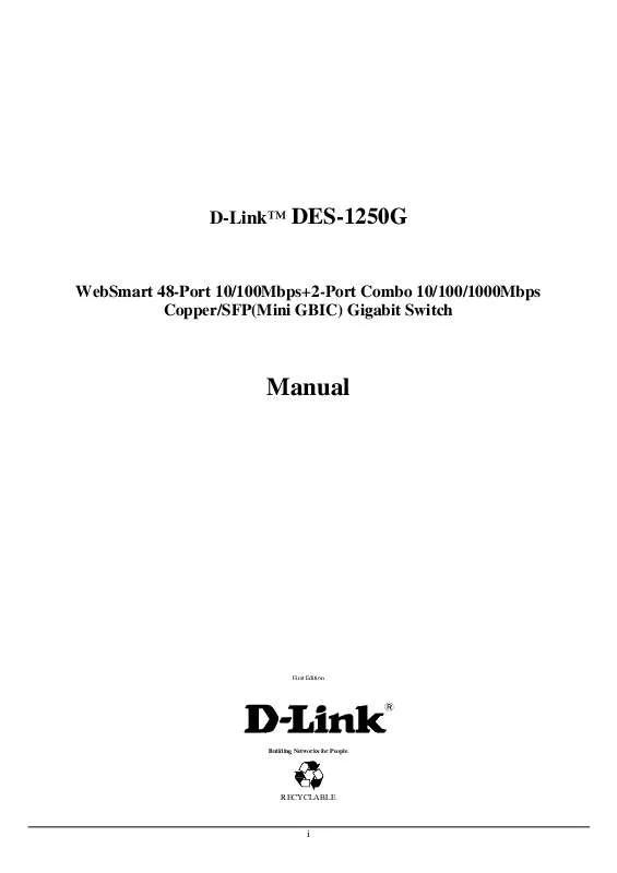 Mode d'emploi D-LINK DES-1250G