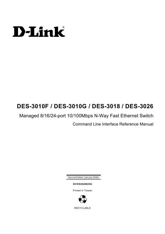 Mode d'emploi D-LINK DES-3010G