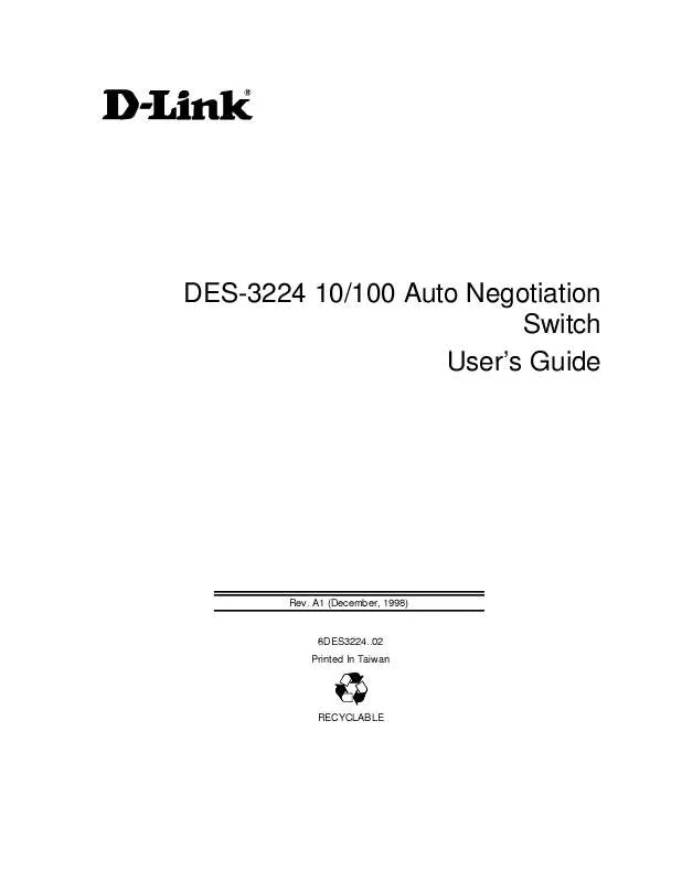 Mode d'emploi D-LINK DES-3224